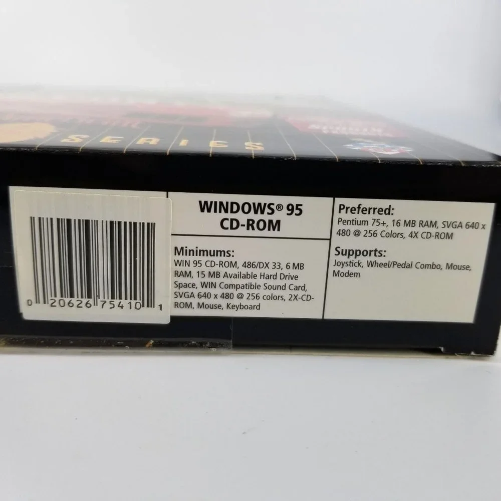 Nascar Racing Windows PC CD Rom Game Car Auto Track All American Sports 1996